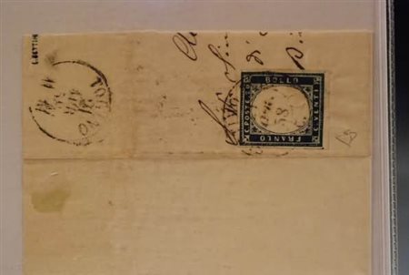 REGNO DI SARDEGNA ANNULLAMENTI - 1858, SETTIMO TORINESE (p.13) su 20 c.indaco...