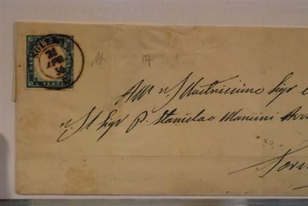 REGNO DI SARDEGNA ANNULLAMENTI - 1856, SOLERO doppio cerchio (p.8) su 20 c....