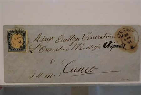 REGNO DI SARDEGNA ANNULLAMENTI - 1861, VINADIO (p.7) su 20 c.(15D) appena...