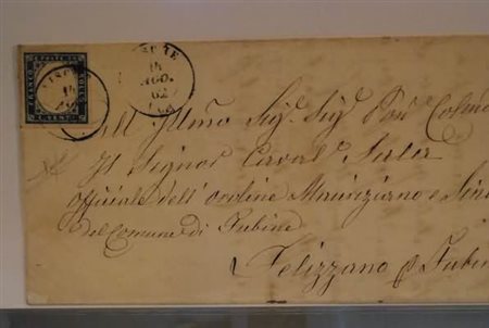 REGNO DI SARDEGNA ANNULLAMENTI - 1862, VISCHE, (p.13) su 20 c.celeste (15Da)...