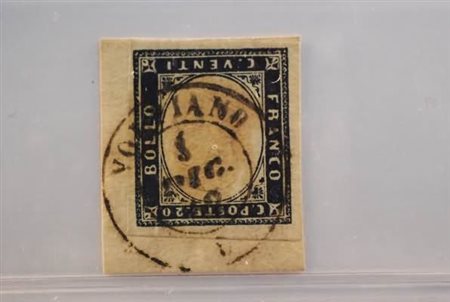 REGNO DI SARDEGNA ANNULLAMENTI - 1862, VOLPIANO doppio cerchio (p.9) su 20 c....