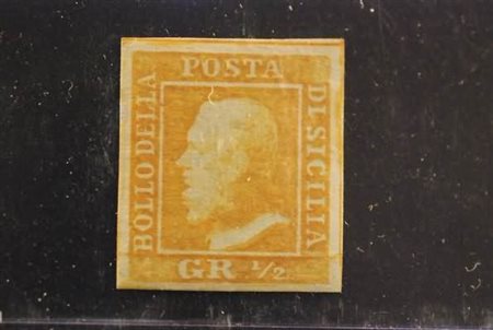 SICILIA - 1859, ½ gr.arancio, I tavola (1) gomma integra, pos.n.48.(A.Diena -...