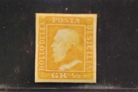 SICILIA - 1859, 1/2 gr. arancio I tavola (1) posizione n.89...
