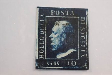 SICILIA - 1859, 10 gr. azzurro cupo (12), molto bello, accenno di leggera...