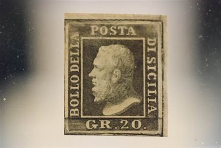 SICILIA - 1859, 20 gr. grigio ardesia (13) gomma integra, splendido esemplare...