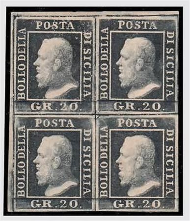 SICILIA - 1859, (13) blocco di quattro(GOMMA INTEGRA)