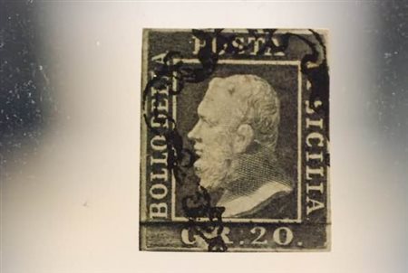 SICILIA - 1859, 20 gr. grigio ardesia (13). (Avi).(USATO)