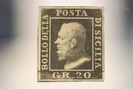 SICILIA - 1859, 20 gr.ardesia scuro (13c). (Em.Diena - Raybaudi).(GOMMA...