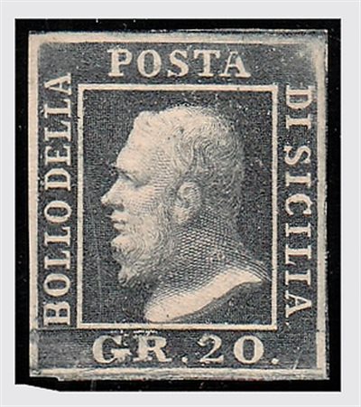 SICILIA - 1859, 20 gr.ardesia violaceo (13d) bell'esemplare. (Giulio...