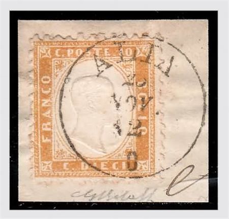 SICILIA ANNULLAMENTI - 1862, ALIA, cerchio sardo-italiano (p. 12) su Regno 10...