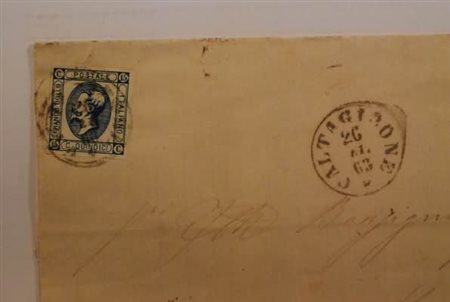 SICILIA ANNULLAMENTI - 1863, CALTAGIRONE cerchio sardo italiano (p.7) su 15...