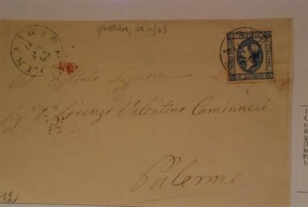 SICILIA ANNULLAMENTI - 1863, GIBELLINA cerchio sardo italiano azzurro (p.12)...