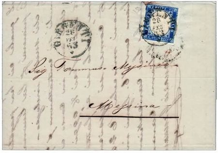 SICILIA ANNULLAMENTI - 1863, GIRGENTI cerchio sardo italiano (p.11) su 15 c....