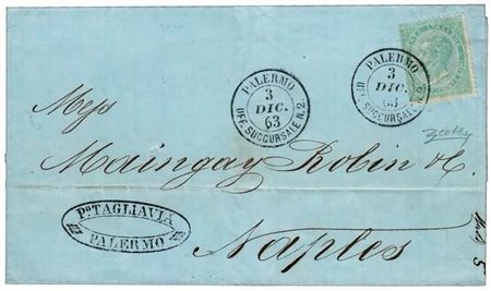 SICILIA ANNULLAMENTI - 1863, PALERMO/UFF. SUCCURSALE N 2, doppio cerchio,...