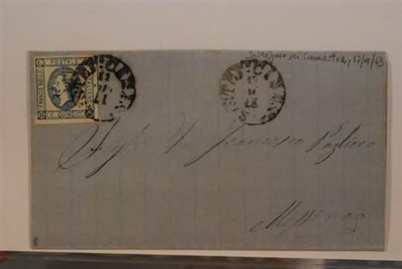 SICILIA ANNULLAMENTI - 1863, S. STEFANO DI CAMASTRA cerchio sardo italiano...