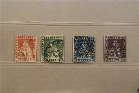 TOSCANA - 1851, 4 valori usati: (4e, 6, 7a, 8b).(USATO)