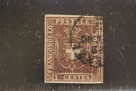 TOSCANA - 1860, Governo provvisorio 1 c. violetto bruno (17) molto ben...