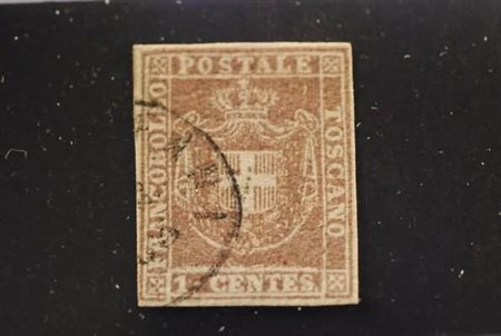 TOSCANA - 1860, Governo provvisorio, 1 c. bruno lilla (17b) bell'esemplare...