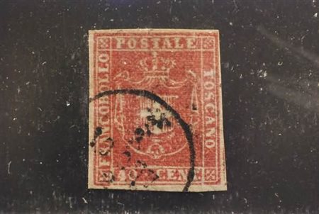 TOSCANA - 1860, Governo provvisorio, 40 c. carminio (21) ben marginato.(USATO)