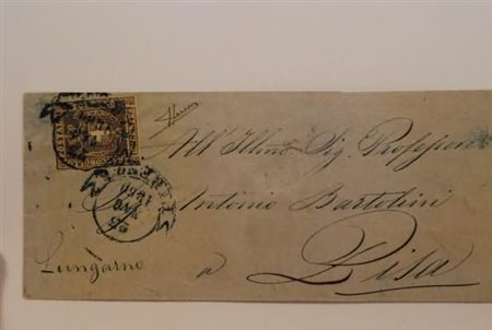 TOSCANA ANNULLAMENTI - 1860, FIRENZE doppio cerchio a banderuola in azzurro...