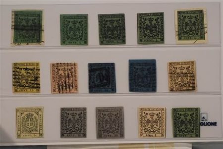 LOTTI ANTICHI STATI ITALIANI - 1852-59, MODENA, lotto di 15 esemplari di...