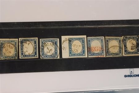 LOTTI ANTICHI STATI ITALIANI - 1858-61, REGNO DI SARDEGNA, IV emissione, 7...