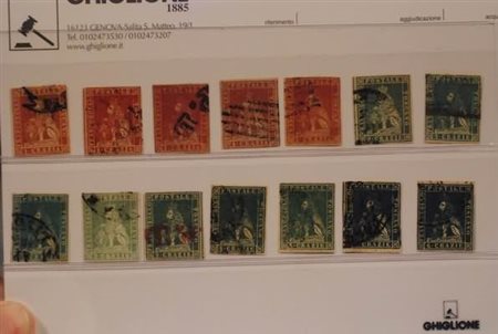 LOTTI ANTICHI STATI ITALIANI - 1857, TOSCANA, II emissione, lotto di 14...