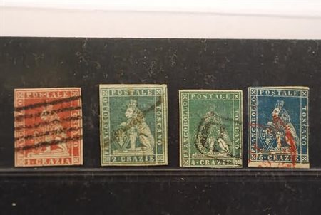 LOTTI ANTICHI STATI ITALIANI - TOSCANA, piccolo lotto di 4 esemplari (4, 5,...