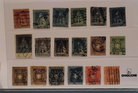 LOTTI ANTICHI STATI ITALIANI - TOSCANA, 18 esemplari delle 3 emissioni,...