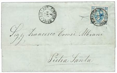 REGNO D'ITALIA ANNULLAMENTI - 1863, AMB. FIRENZE MASSA/ N.2 doppio cerchio su...