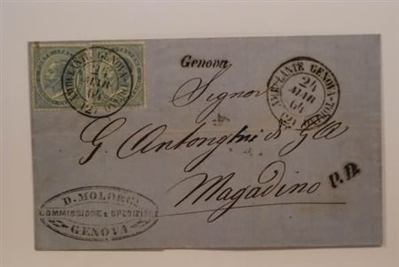 REGNO D'ITALIA ANNULLAMENTI - 1864, AMBULANTE GENOVA-TORINO (2)) (p.3) su due...