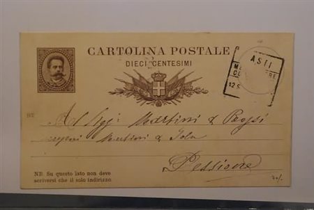 REGNO D'ITALIA ANNULLAMENTI - 1887, ASTI/MESSAGGERE/COLLETTORE, quadrato su...