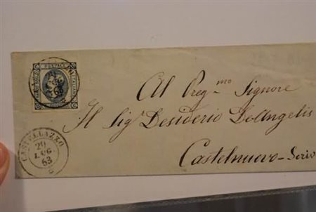 REGNO D'ITALIA ANNULLAMENTI - 1863, CASTELLAZZO (p.5) su 15 c.I tipo (12) su...