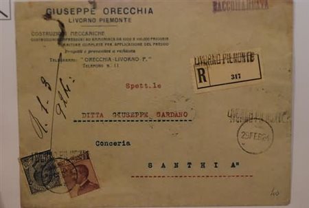 REGNO D'ITALIA ANNULLAMENTI - 1924, LIVORNO PIEMONTE, lineare + datario su...