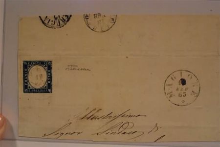 REGNO D'ITALIA ANNULLAMENTI - 1863, MAGIONE cerchio (p.11) su 15 c. (11) su...