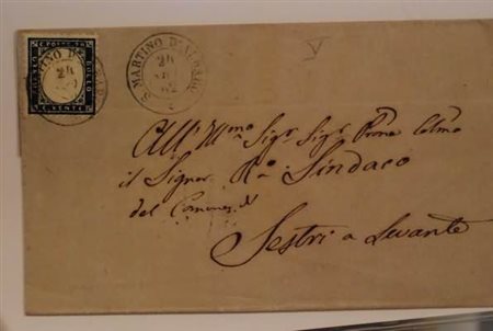 REGNO D'ITALIA ANNULLAMENTI - 1862, S.MARTINO D'ALBARO (p.8) su Italia 20 c....