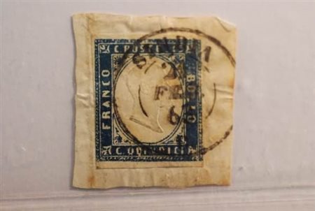 REGNO D'ITALIA ANNULLAMENTI - 1863, SINDIA doppio cerchio (p.12) su 15 c....