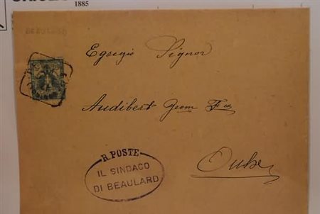 COLLETTORIE - 1901, BEAULARD quadrato su Floreale 5 c. (70) su piego per...