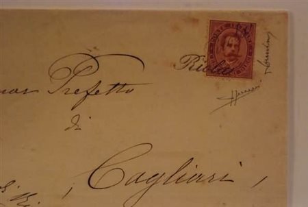 COLLETTORIE - 1881, RIOLA corsivo impresso 2 volte su 10 c. (38) su piego per...