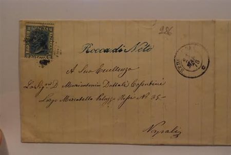 COLLETTORIE - 1875, ROCCA DI NETO, corsivo azzurro molto ben impresso su...
