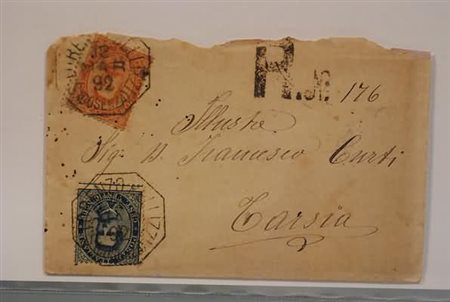 COLLETTORIE - 1892, S. LORENZO RODIZZI / (COSENZA), ottagonale su 20 c. + 25...