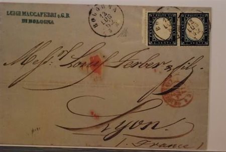 REGNO D'ITALIA - 1862, 20 c. indaco (2) coppia con bordo di foglio a sinistra...