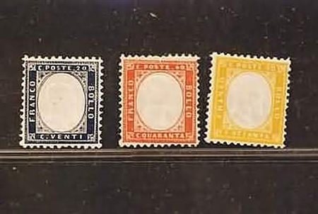 REGNO D'ITALIA - 1862, 3 valori (2, 3, 4). Da esaminare.(GOMMA ORIGINALE)