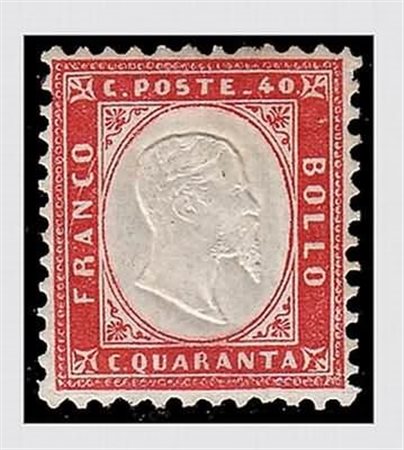 REGNO D'ITALIA - 1862, 40 c. rosso carminio (3) ben centrato....