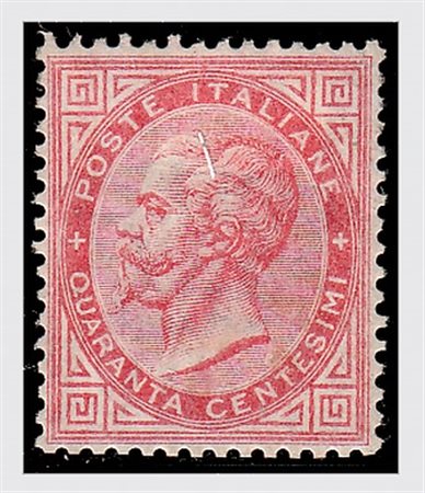 REGNO D'ITALIA - 1863, 40 c. rosa carminio (L20), ben centrato. (Cert....