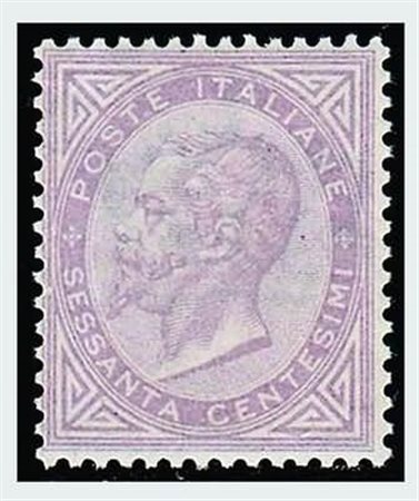 REGNO D'ITALIA - 1863, 60 c. lilla chiaro (L21) splendido per freschezza e...