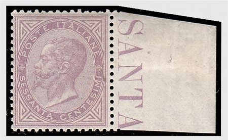 REGNO D'ITALIA - 1863, 60 c. lilla chiaro (L21) ben centrato, bordo a destra....