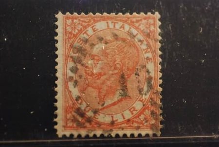 REGNO D'ITALIA - 1863, 2 lire scarlatto chiaro (L22). (Sorani).(USATO)