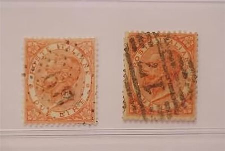REGNO D'ITALIA - 1863-66, 2 lire scarlatto chiaro (L22) + (T22).(USATO)