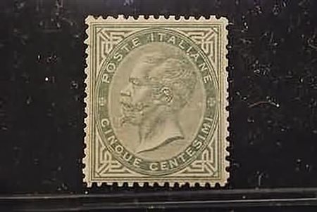REGNO D'ITALIA - 1866, 5 c. grigio verde (T16) senza gomma. (Cert....